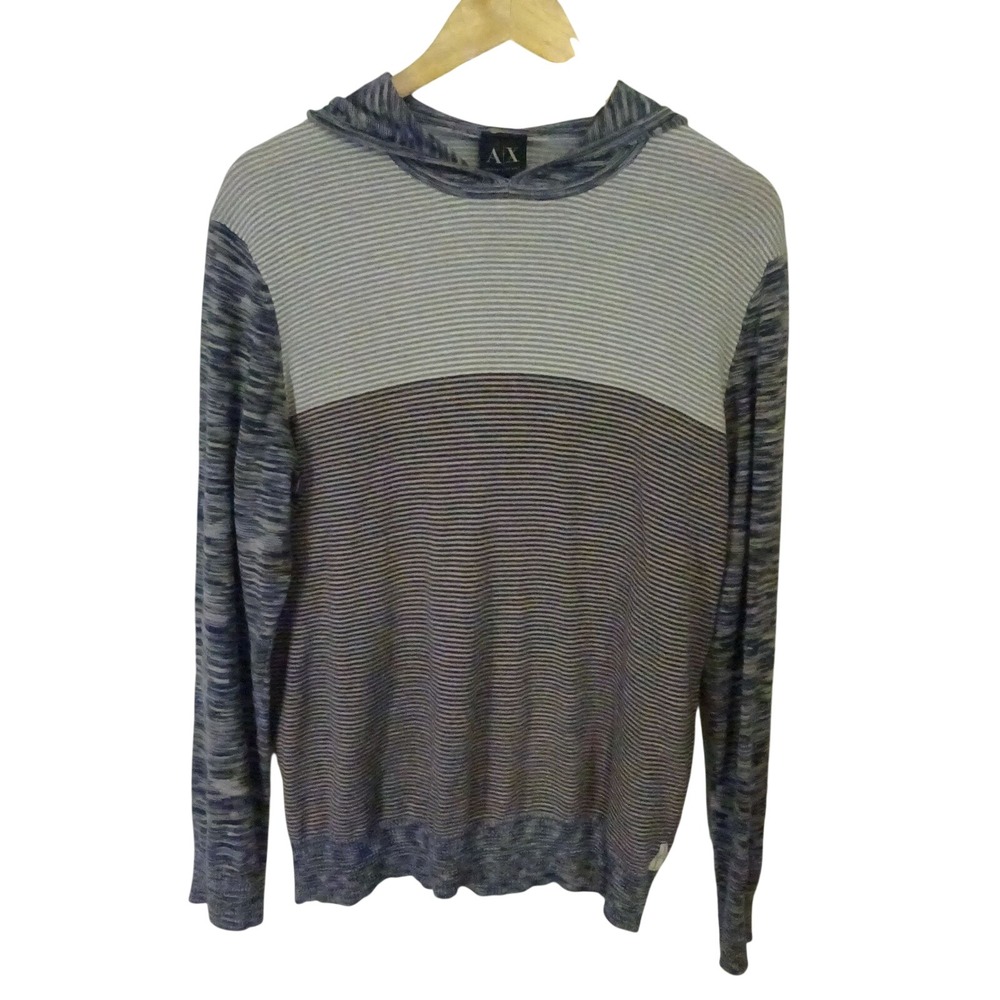 Armani Exchange Striped Cotton Hoodie – Multicolor Streetwear Layer
